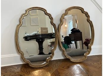 Pair Of Beautiful Gold Wall Mirrors