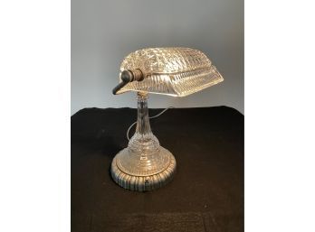 Amazing Bankers Desk Lamp With Glass Shade And Base
