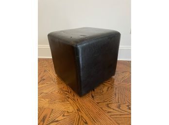 Small Faux Leather Cube Stool