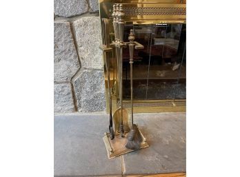 Brass Fireplace Hearth Tool Set