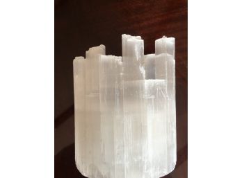 2LB.3oz , 5 Inches Tall , Selenite Candle Holder