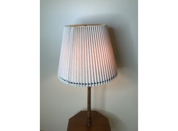 Floor Lamp Side Table With White Lamp Shade
