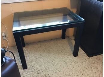 Metal Framed Glass Top Side Table