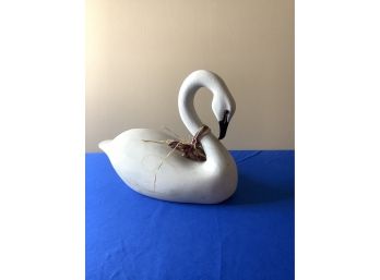 Wooden Swan Sculpture