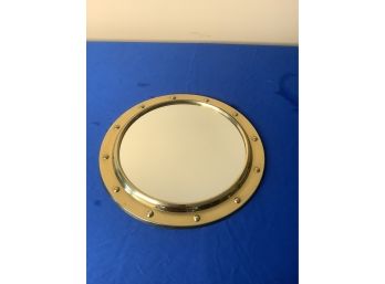Vintage Round Brass Framed Mirror