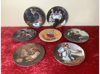 Knowles Norman Rockwell Collection Plates Lot Of 8