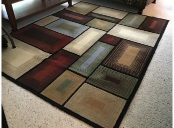 Area Rug With Multicolored Rectangular Patterns
