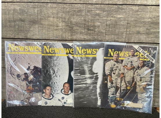 Lot Of Newsweek Magazines Relating To The First Moonwalk