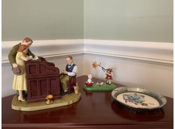 Norman Rockwell Figurine Plate And More