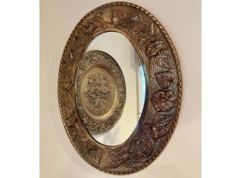 Burnished Brass Framed Oval Mirror