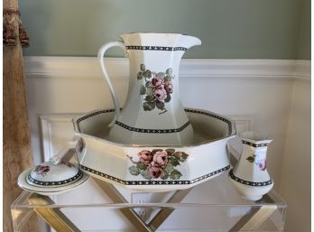 Antique H & K Turnstall Pottery Wash Bowl Set