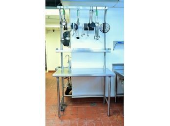 Stainless Steel Workstation With Storage Rack