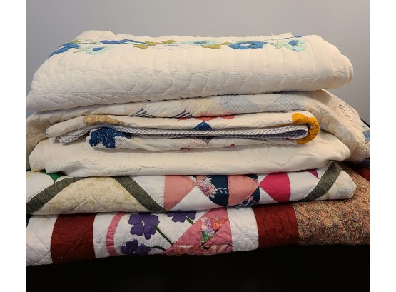 Cleaning Out The Linen Closet, 6 Quilts, Many Handmade
