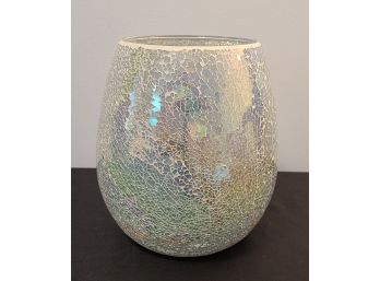 Beautiful Large Mosaic Glass Partylite Candle Holder, Holds 3 Tealights Not Included, No Chips