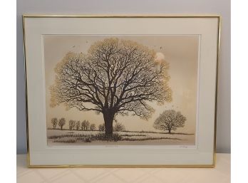 Framed Etching Signed By Gerry Hardy, Great White Oak, AP#3