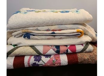 Cleaning Out The Linen Closet, 6 Quilts, Many Handmade