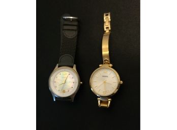 2 Watches, Need Batteries, 1 Fossil, 1 DKNY