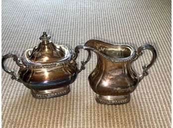 Vintage Electroplated Gorham Silver Plated Creamer And Sugar