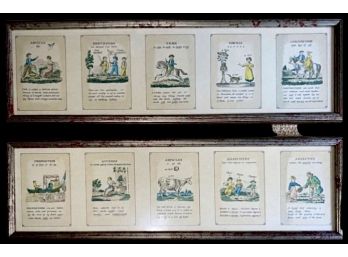 Pair Of Framed Prints Of Student School Book Plates