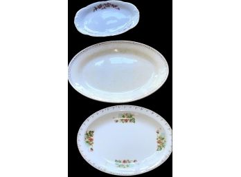 Set Of 3  Vintage Porcelain Platters