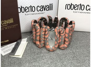 Wonderful ROBERTO CAVALLI Pink Coral Snake Watch - Amazing Piece - Very Well Made - $475 Retail Price - WOW !