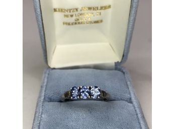 Beautiful Sterling Silver / 925 Ring With Tanzanite - Very Nice And Clean Stones - Simple & Elegant