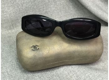 Fantastic Vintage CHANEL Sunglasses - Black Quilted Design - With Newer CHANEL Case - Guaranteed Authentic