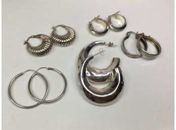 Five Pairs Of BRAND NEW Sterling Silver / 925 Earrings From MACY'S Retail Priced Between $22.95 & $39.95 Each