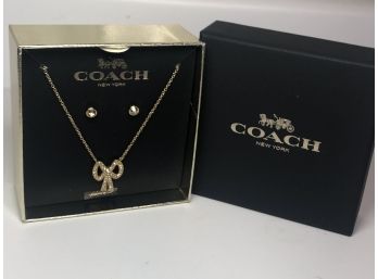 Very Nice Brand New COACH Necklace & Earrings Set - NEW IN BOX - Paid $115 - Great Gift Idea - Necklace Is 18'