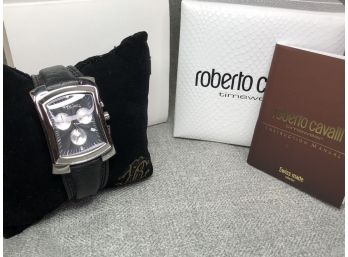 FANTASTIC Brand New ROBERTY CAVALLI Mens / Unisex Chronograph Watch - Leather Strap - $595 Retail Price