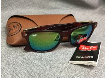 Fantastic RAY BAN Wayfarer Sunglasses In Matte Tortoise Classic Collection With Case & Polishing Cloth - WOW !