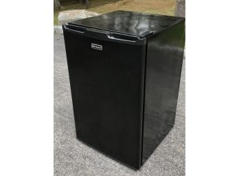 Small Black Mini Bar / College Style - Refrigerator By EMERSON - Perfect Working Order - VERY CLEAN Inside