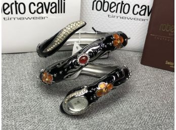 Stunning ROBERTO CAVALLI Snake Watch With FABULOUS Enamel Work $795 Retail Price