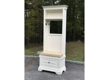 VERY LARGE Custom Made Hall / Foyer Cabinet - Coat Tree - With Mirror & Drawer Paid $2,600 To Make Custom