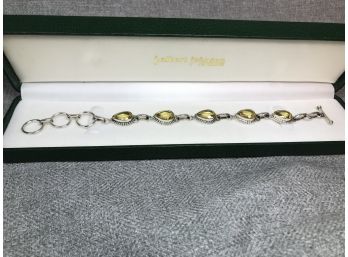 Absolutely Beautiful Sterling Silver / 925 Bracelet With Lemon Yellow Topaz - Very Pretty Piece - GREAT GIFT !