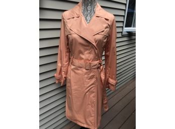 KENNETH COLE Apricot Nylon Trench Coat