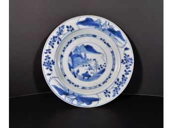 Antique Chinese Export Blue And White Plate