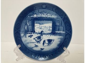 Vintage Royal Copenhagen In The Old Farmyard Signed Plate (Pierced For Hanging)