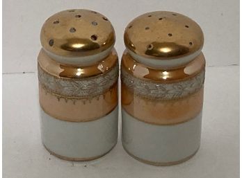 Vintage Noritake Lustre Salt And Pepper Set  (No Stoppers)