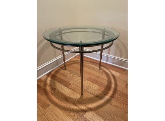 Round Glass Top, 3 Legs End Table