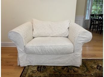 Slipcovered Oversized Armchair, White Cream