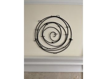 Large Spiral Wrought Iron Wall Candle Holder