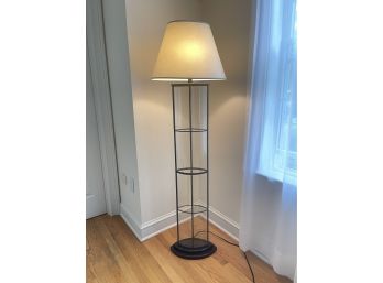Metal And Glass Navette Shaped Floor Lamp