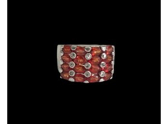 Sterling Silver Ruby Stone Multi Band Ring