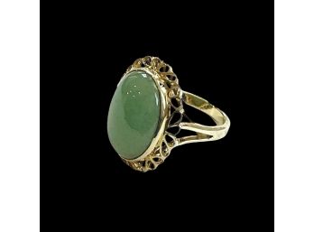 Sterling Silver Gold Vermeil Jade Ring