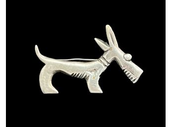 Antique 1890's- 1900 Silver Mexico Dog Brooch Pin