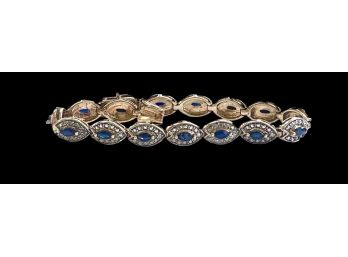 Sterling Silver With Gold Vermeil Sapphire Bracelet