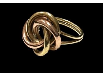 14kt Twisted Rose And Yellow Gold Infinity Ring