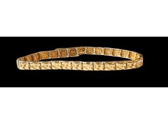14kt Gold Link Nugget Style Bracelet