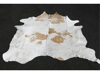 Tan & White Spotted Cowhide Rug